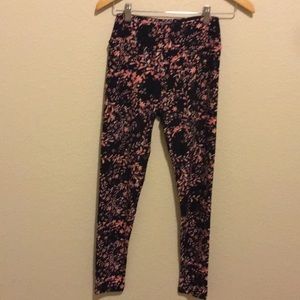LuLaRoe OS floral leggings black
